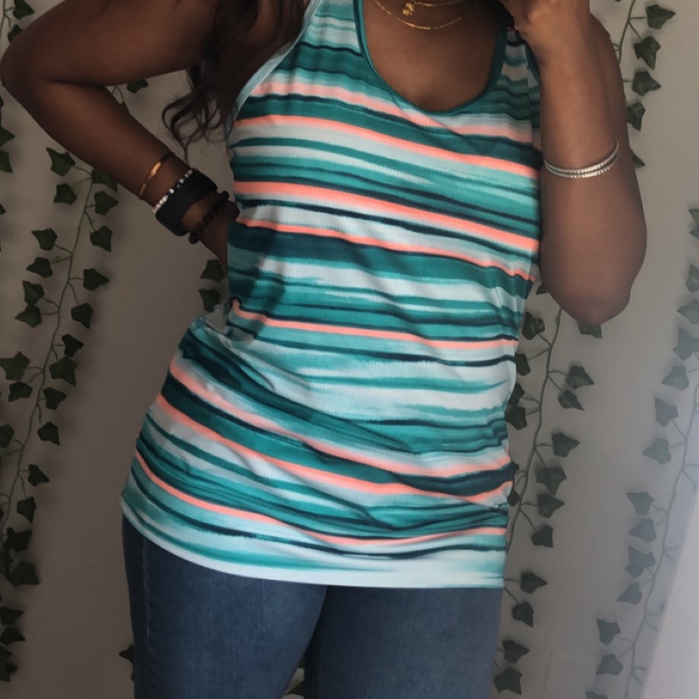 Striped Athletic Racerback Tank